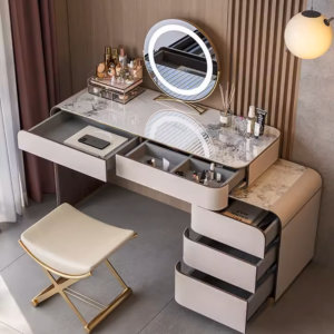 Eleganza Stone & Leather Vanity Ensemble