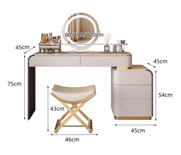 Eleganza Stone & Leather Vanity Ensemble