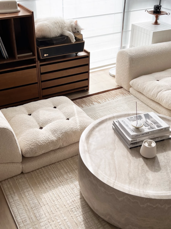 Alabaster Aura Oval Coffee Table