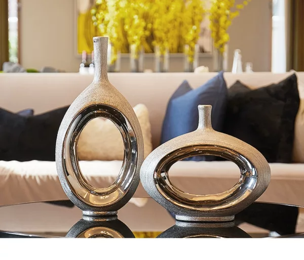 Silver Orbit Vase Collection