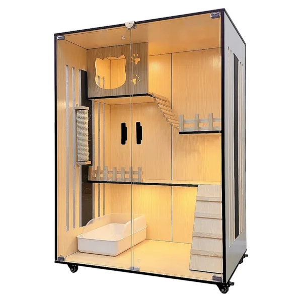 Multi Functional Solid Wood Cat Cage