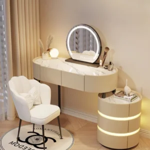 Lumina Luxe Dressing Table with LED Mirror & Drawers