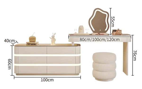 Stunning Luminous Vanity Set with Mirror