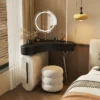 Aria Curve Corner Dressing Table with 360° LED Mirror