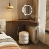 Aria Curve Corner Dressing Table with 360° LED Mirror